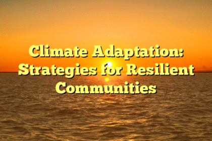 Climate Adaptation: Strategies for Resilient Communities