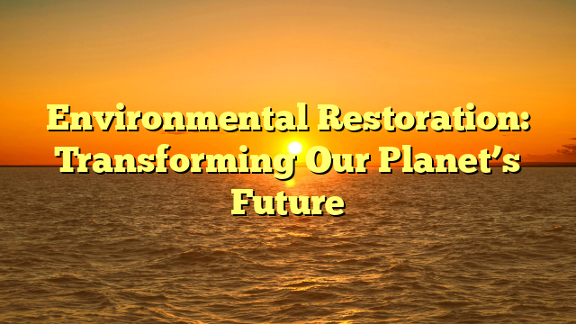 Environmental Restoration: Transforming Our Planet’s Future