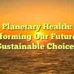 Planetary Health: Transforming Our Future with Sustainable Choices
