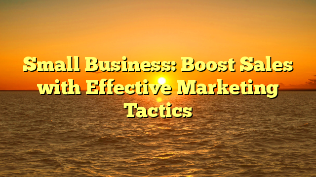 Small Business: Boost Sales with Effective Marketing Tactics