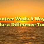 Volunteer Work: 5 Ways to Make a Difference Today